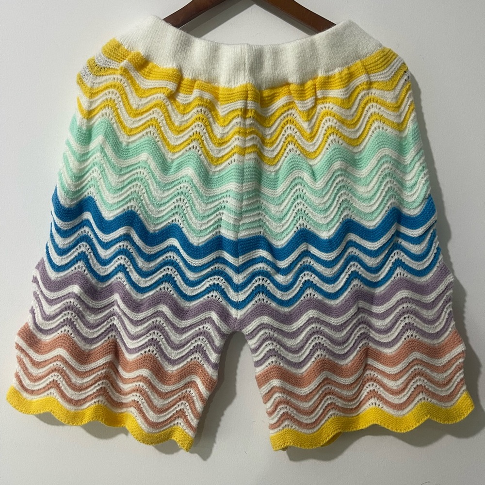 Multicolor Wave-Knit Athletic Shorts - Men - Picture 5 of 6